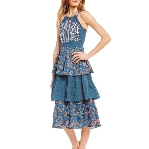 Anthropologie Kopal Izzy Embroidered Tiered Dress - Picture 4 of 9